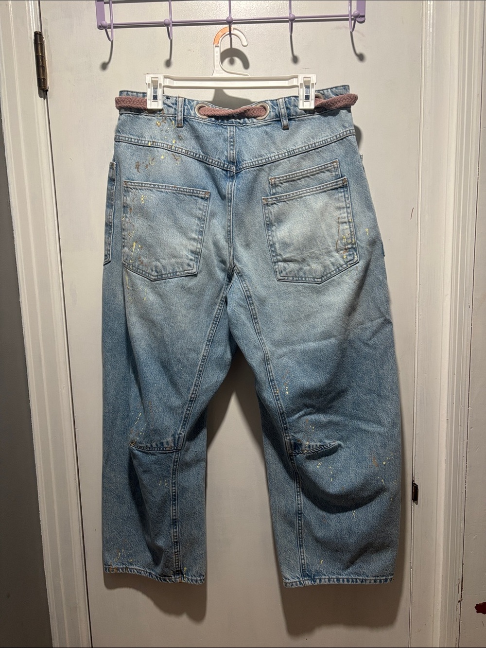 FREE PEOPLE WE THE FREE Moxie distressed barrel jeans size 30 - Picture 6 of 7